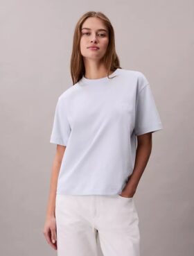 Boxy-T-Shirt mit gesticktem Logo Boxy-T-Shirt mit gesticktem Logo