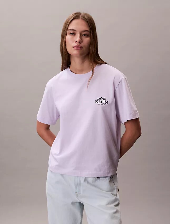 Boxy-T-Shirt mit gesticktem Logo Boxy-T-Shirt mit gesticktem Logo