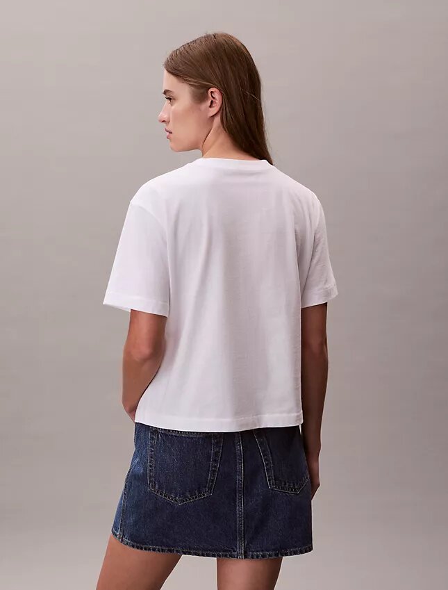 Boxy-T-Shirt mit gesticktem Logo Boxy-T-Shirt mit gesticktem Logo