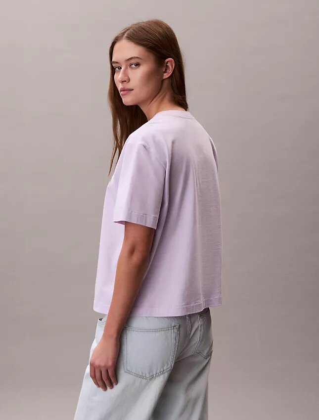 Boxy-T-Shirt mit gesticktem Logo Boxy-T-Shirt mit gesticktem Logo