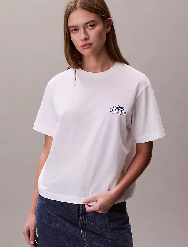 Boxy-T-Shirt mit gesticktem Logo Boxy-T-Shirt mit gesticktem Logo