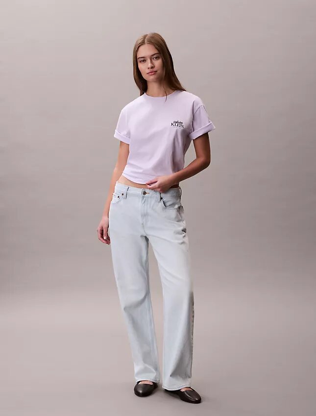 Boxy-T-Shirt mit gesticktem Logo Boxy-T-Shirt mit gesticktem Logo
