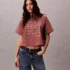 Boxy-T-Shirt mit Logo-Schriftzug