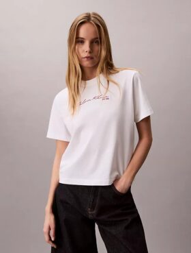 Boxy-T-Shirt mit Schriftzug-Logo