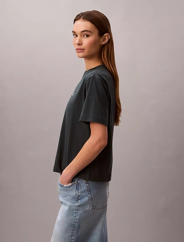 Boxy-T-Shirt mit Schriftzug-Logo Boxy-T-Shirt mit Schriftzug-Logo
