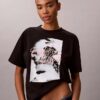 Boxy-T-Shirt mit verwaschenem Schriftzug-Logo Boxy-T-Shirt mit verwaschenem Schriftzug-Logo