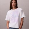 Boxy-T-Shirt mit verwaschenem Schriftzug-Logo