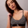 Bralette aus Microfiber mit Stretch und Monogram-Print, Unlined Bralette aus Microfiber mit Stretch und Monogram-Print, Unlined