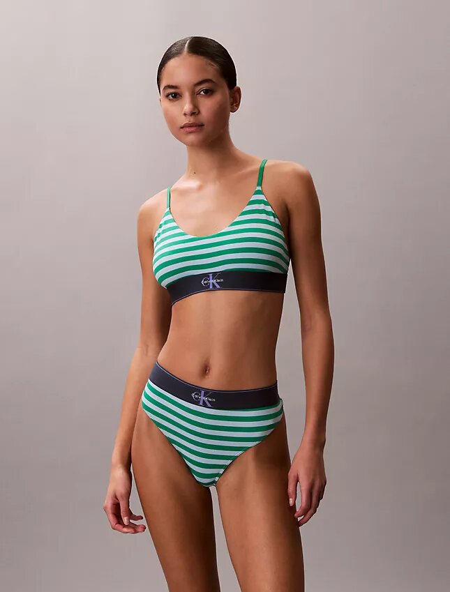 Bralette aus Microfiber mit Stretch und Monogram-Print, Unlined Bralette aus Microfiber mit Stretch und Monogram-Print, Unlined