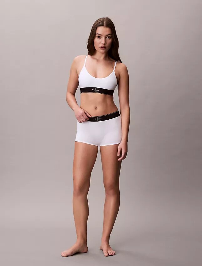 Bralette aus Microfiber mit Stretch und Monogram-Print, Unlined Bralette aus Microfiber mit Stretch und Monogram-Print, Unlined