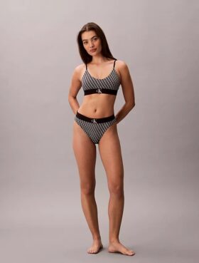 Bralette aus Microfiber mit Stretch und Monogram-Print, Unlined Bralette aus Microfiber mit Stretch und Monogram-Print, Unlined