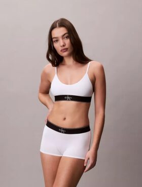 Bralette aus Microfiber mit Stretch und Monogram-Print, Unlined Bralette aus Microfiber mit Stretch und Monogram-Print, Unlined