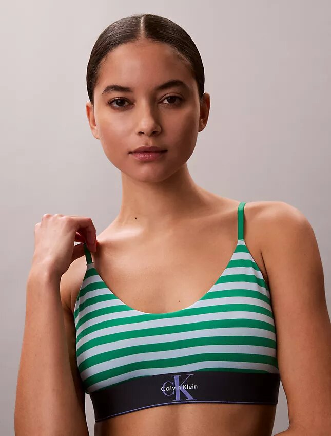 Bralette aus Microfiber mit Stretch und Monogram-Print, Unlined Bralette aus Microfiber mit Stretch und Monogram-Print, Unlined