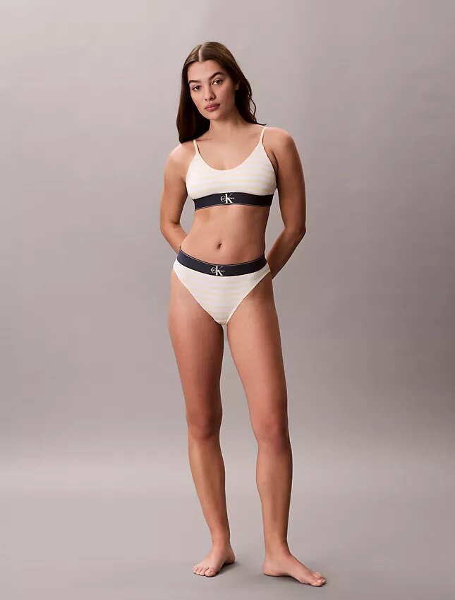 Bralette aus Microfiber mit Stretch und Monogram-Print, Unlined Bralette aus Microfiber mit Stretch und Monogram-Print, Unlined