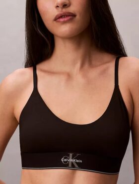 Bralette aus Microfiber mit Stretch und Monogram-Print, Unlined Bralette aus Microfiber mit Stretch und Monogram-Print, Unlined