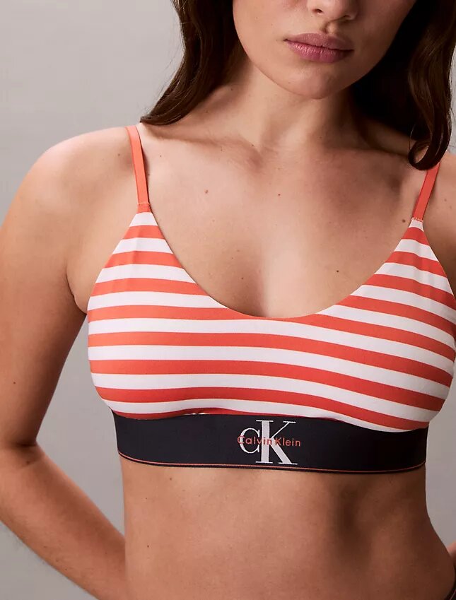 Bralette aus Microfiber mit Stretch und Monogram-Print, Unlined Bralette aus Microfiber mit Stretch und Monogram-Print, Unlined