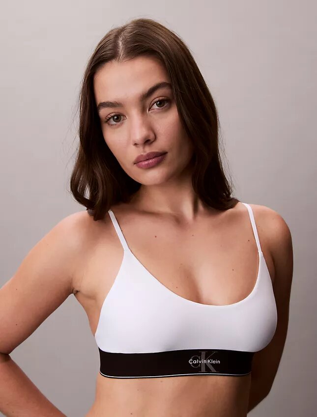 Bralette aus Microfiber mit Stretch und Monogram-Print, Unlined Bralette aus Microfiber mit Stretch und Monogram-Print, Unlined