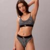 Bralette aus Microfiber mit Stretch und Monogram-Print, Unlined Bralette aus Microfiber mit Stretch und Monogram-Print, Unlined
