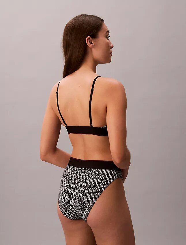 Bralette aus Microfiber mit Stretch und Monogram-Print, Unlined Bralette aus Microfiber mit Stretch und Monogram-Print, Unlined
