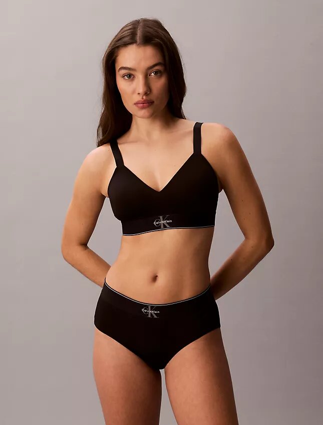 Bralette aus Mikrofaser mit Grafik-Monogram, Stretch und leichtem Futter Bralette aus Mikrofaser mit Grafik-Monogram, Stretch und leichtem Futter