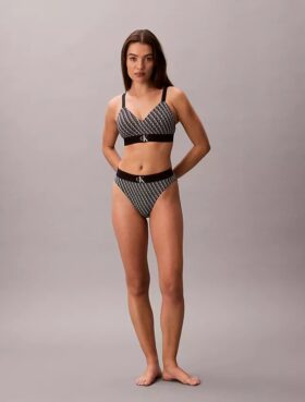 Bralette aus Mikrofaser mit Grafik-Monogram, Stretch und leichtem Futter Bralette aus Mikrofaser mit Grafik-Monogram, Stretch und leichtem Futter
