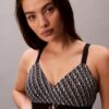Bralette aus Mikrofaser mit Grafik-Monogram, Stretch und leichtem Futter Bralette aus Mikrofaser mit Grafik-Monogram, Stretch und leichtem Futter