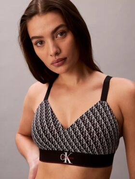 Bralette aus Mikrofaser mit Grafik-Monogram, Stretch und leichtem Futter Bralette aus Mikrofaser mit Grafik-Monogram, Stretch und leichtem Futter