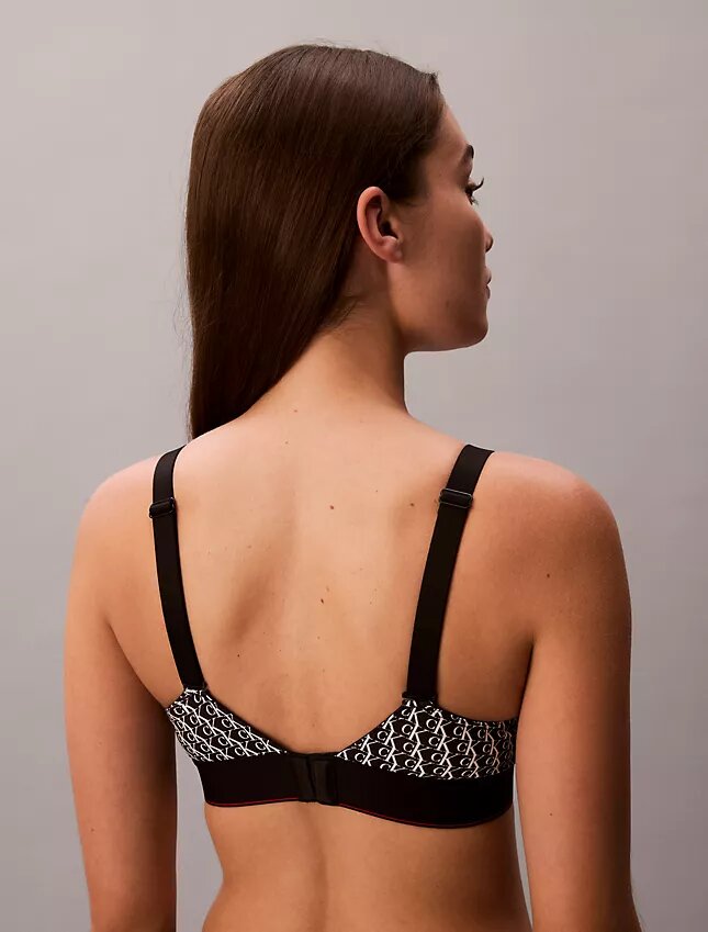 Bralette aus Mikrofaser mit Grafik-Monogram, Stretch und leichtem Futter Bralette aus Mikrofaser mit Grafik-Monogram, Stretch und leichtem Futter