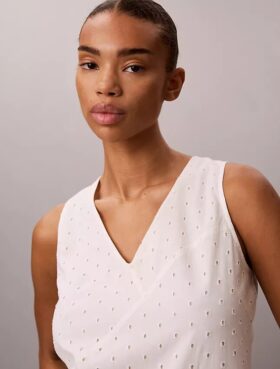 Broderie-Midi-Kleid