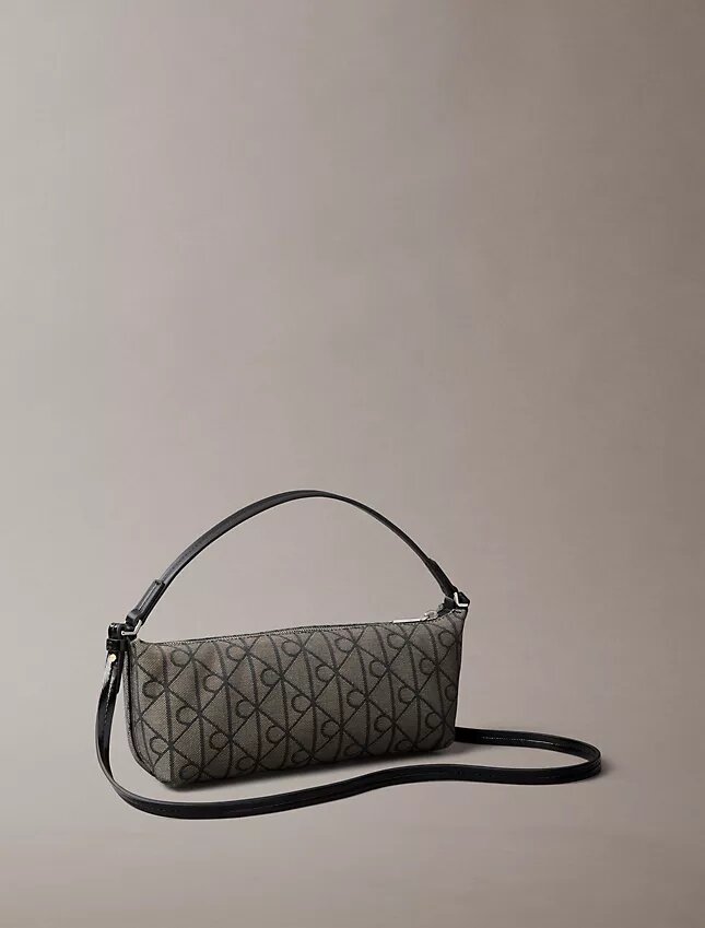 Canvas-Umhängetasche mit durchgehendem Emblem-Logo Canvas-Umhängetasche mit durchgehendem Emblem-Logo