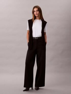 Chino-Hose aus Cotton Stretch mit weitem Bein