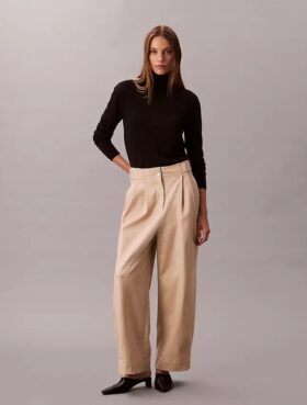 Chino-Hose mit verstellbarem weitem Bein