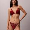 CK Black Floral Lace Leicht gefütterter Plunge-BH