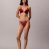 CK Black Floral Lace Leicht gefütterter Plunge-BH