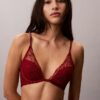 CK Black Floral Lace Leicht gefütterter Plunge-BH