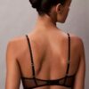 CK Black Floral Lace Leicht gefütterter Plunge-BH CK Black Floral Lace Leicht gefütterter Plunge-BH