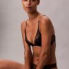 CK Black Floral Lace Leicht gefütterter Plunge-BH CK Black Floral Lace Leicht gefütterter Plunge-BH