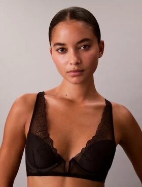 CK Black Geo Lace Leicht gefütterter Plunge-BH CK Black Geo Lace Leicht gefütterter Plunge-BH