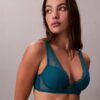 CK Black Geo Lace Leicht gefütterter Plunge-BH