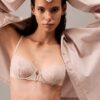 CK Black Unlined Balconette-BH mit floraler Spitze CK Black Unlined Balconette-BH mit floraler Spitze