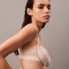 CK Black Unlined Balconette-BH mit floraler Spitze CK Black Unlined Balconette-BH mit floraler Spitze