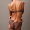CK Black Unlined Balconette Bra with Floral Lace Trim CK Black Unlined Balconette Bra with Floral Lace Trim