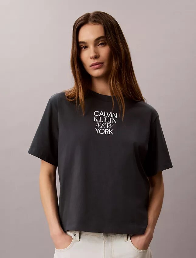 CK Ny T-Shirt mit Fotodruck und geradem Schnitt CK Ny T-Shirt mit Fotodruck und geradem Schnitt