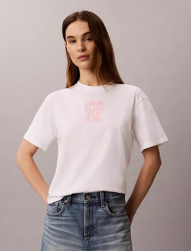 CK Ny T-Shirt mit Fotodruck und geradem Schnitt CK Ny T-Shirt mit Fotodruck und geradem Schnitt