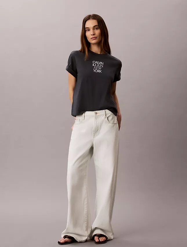 CK Ny T-Shirt mit Fotodruck und geradem Schnitt CK Ny T-Shirt mit Fotodruck und geradem Schnitt