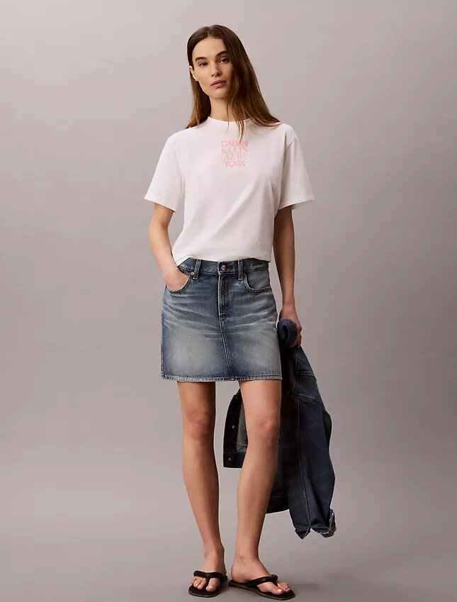 CK Ny T-Shirt mit Fotodruck und geradem Schnitt CK Ny T-Shirt mit Fotodruck und geradem Schnitt