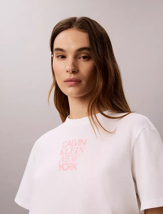 CK Ny T-Shirt mit Fotodruck und geradem Schnitt CK Ny T-Shirt mit Fotodruck und geradem Schnitt