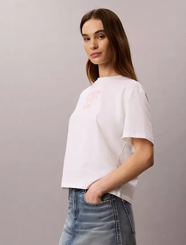 CK Ny T-Shirt mit Fotodruck und geradem Schnitt CK Ny T-Shirt mit Fotodruck und geradem Schnitt