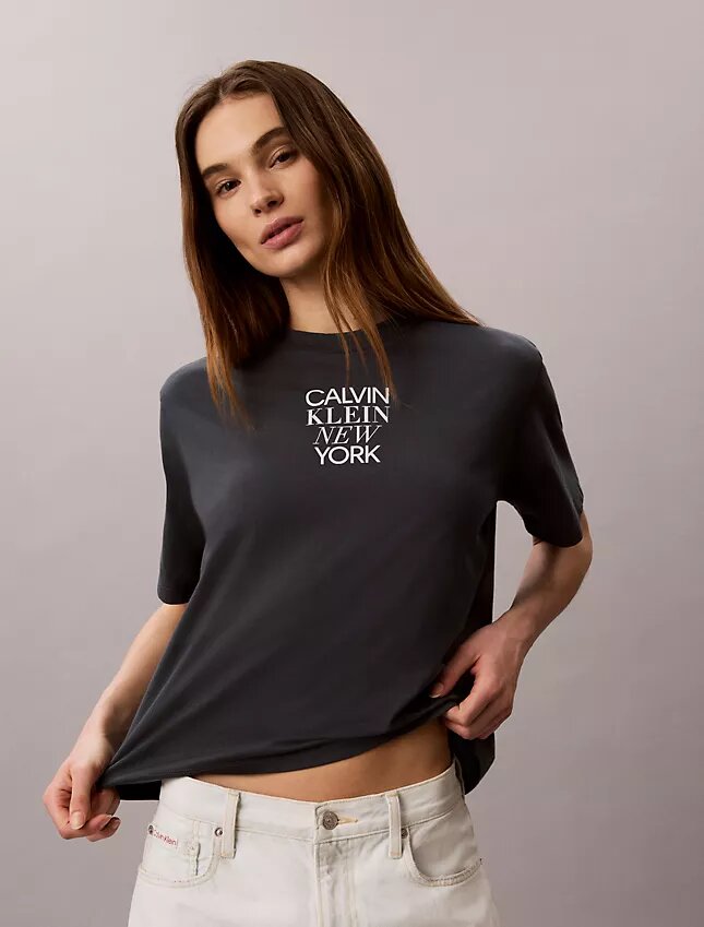 CK Ny T-Shirt mit Fotodruck und geradem Schnitt CK Ny T-Shirt mit Fotodruck und geradem Schnitt