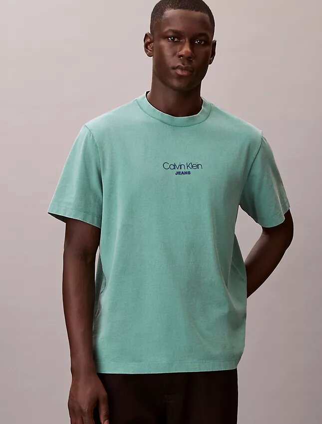 Classic-T-Shirt mit Acid-Wash-Logo Classic-T-Shirt mit Acid-Wash-Logo